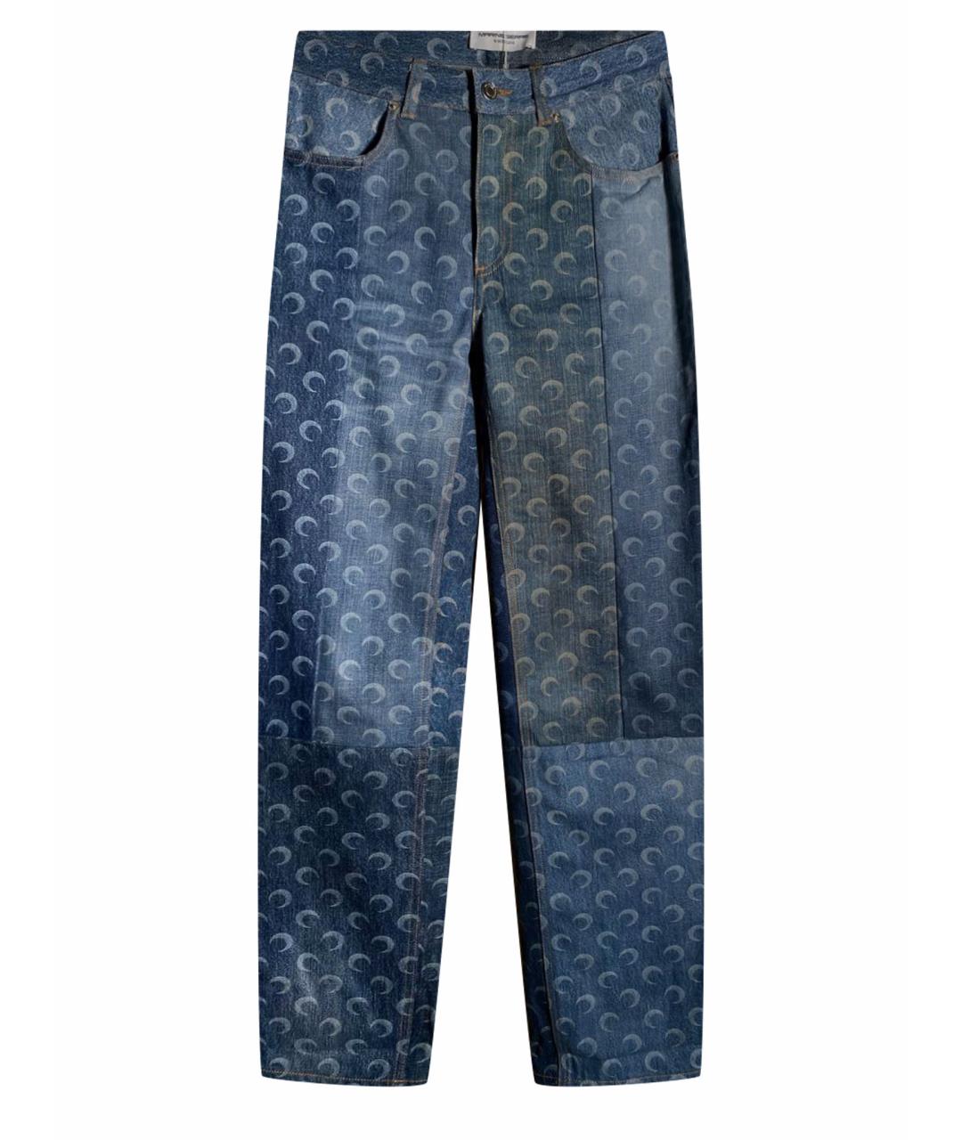 MARINE SERRE Синие хлопковые прямые джинсы, фото 1