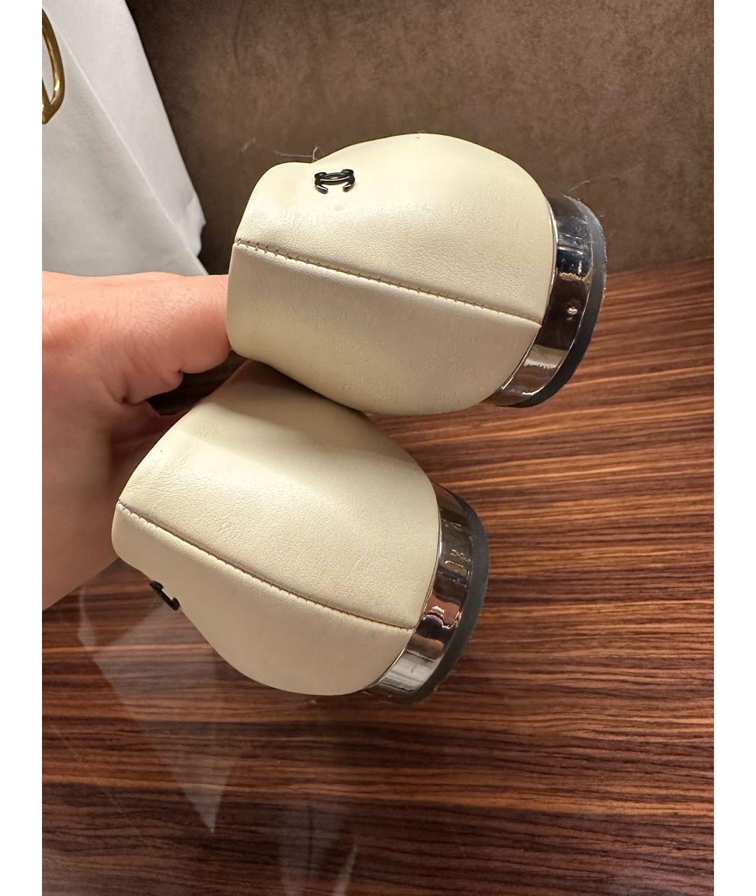 CHANEL Бежевые кожаные балетки, фото 7