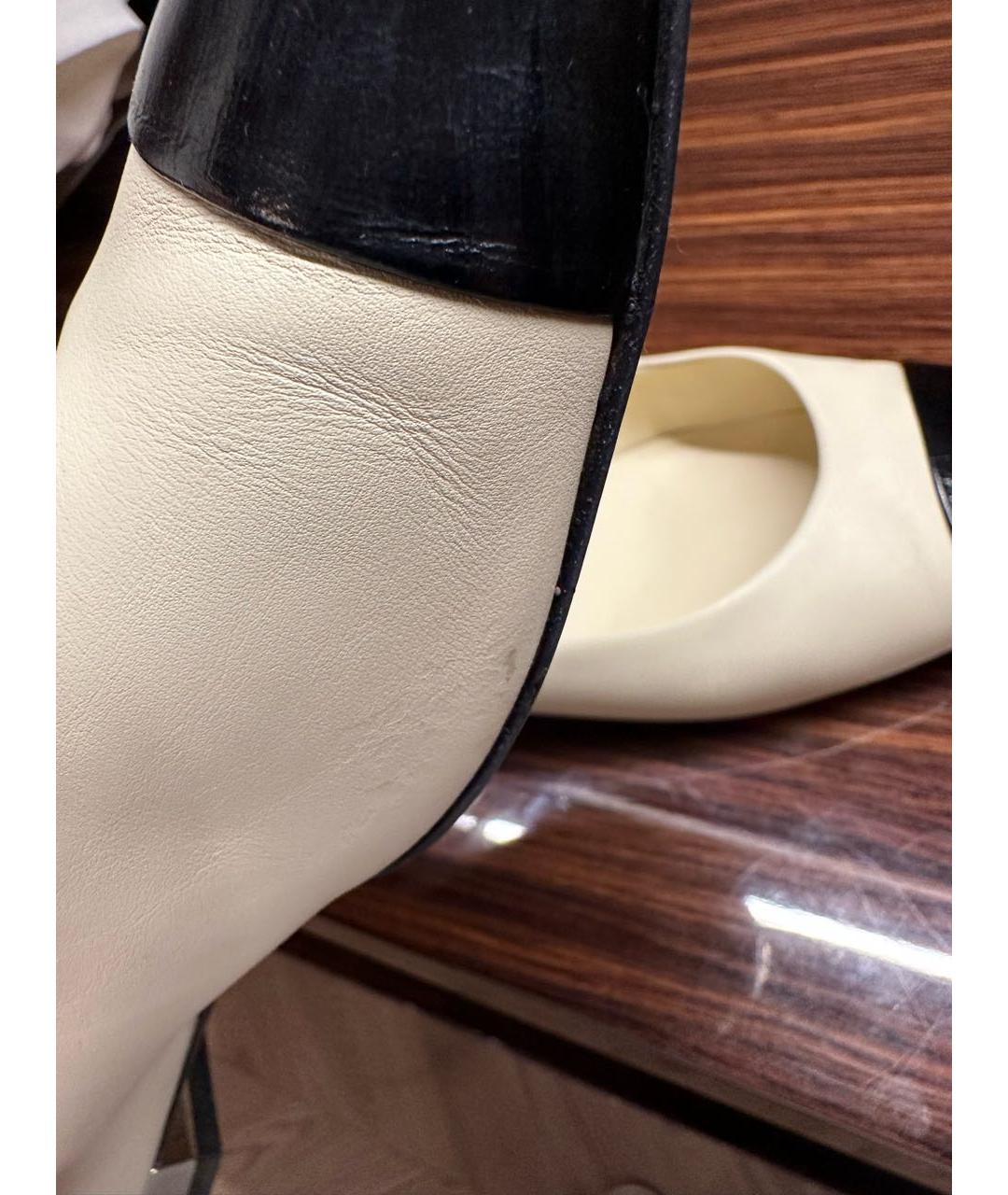 CHANEL Бежевые кожаные балетки, фото 5