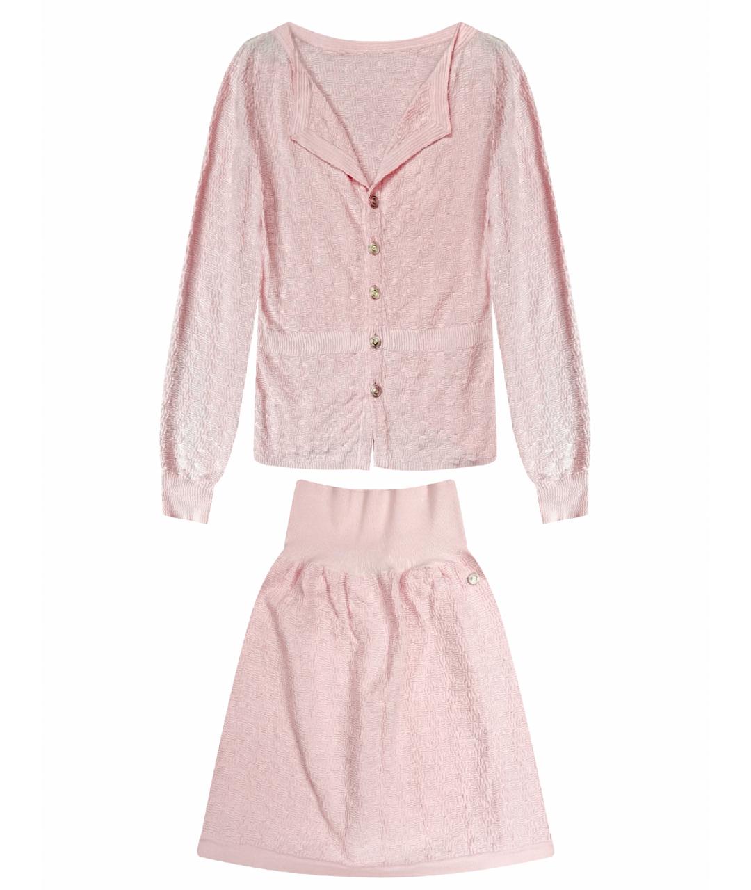 CHANEL Розовый хлопковый костюм с юбками, фото 1
