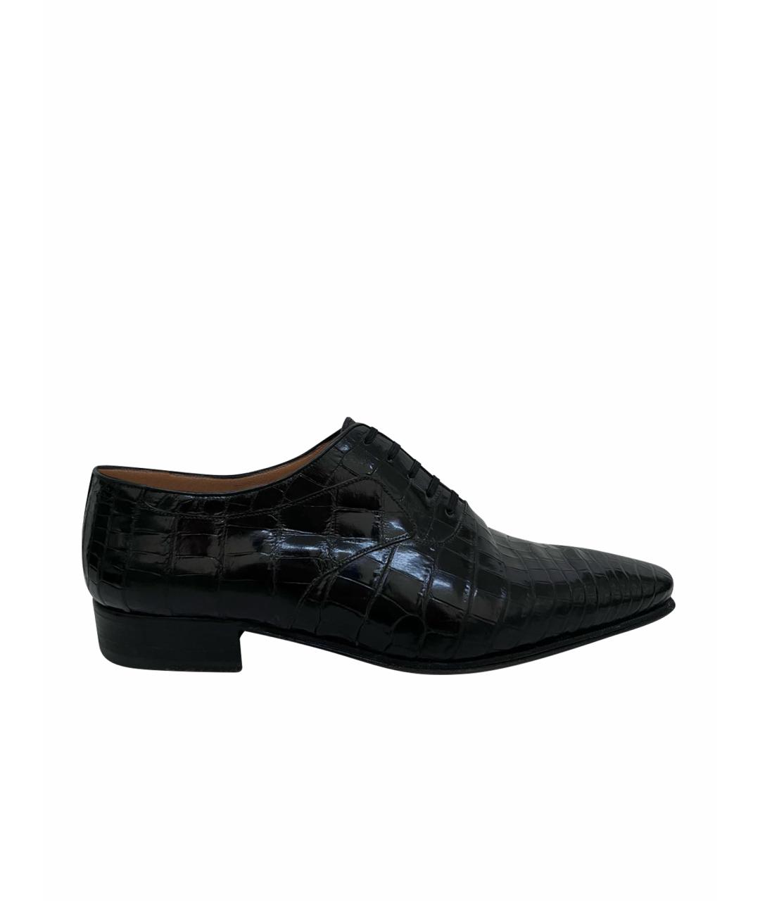 ARTIOLI Черные туфли из экзотической кожи, фото 1