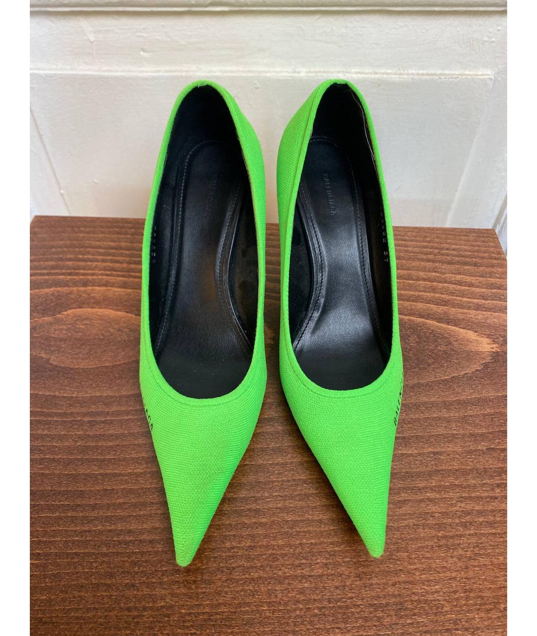 BALENCIAGA Зеленые текстильные туфли, фото 6