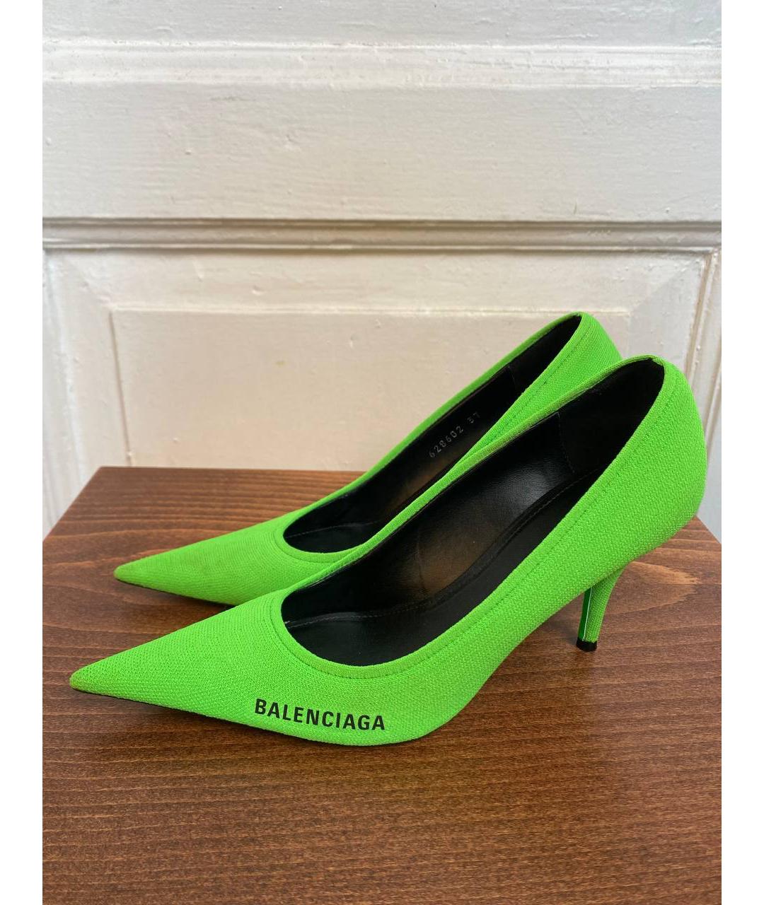 BALENCIAGA Зеленые текстильные туфли, фото 4