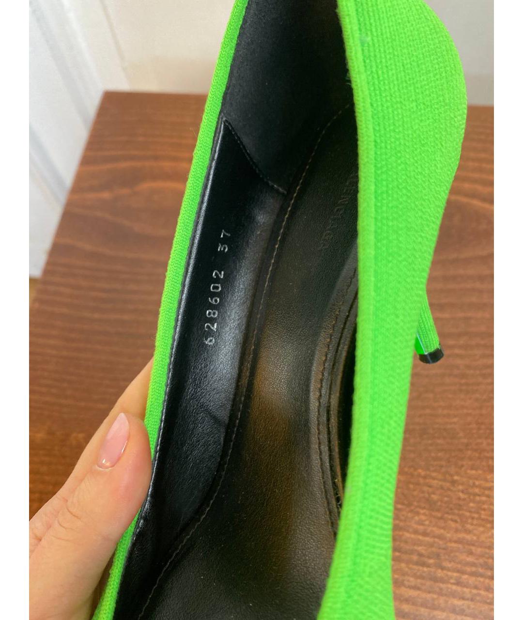 BALENCIAGA Зеленые текстильные туфли, фото 5
