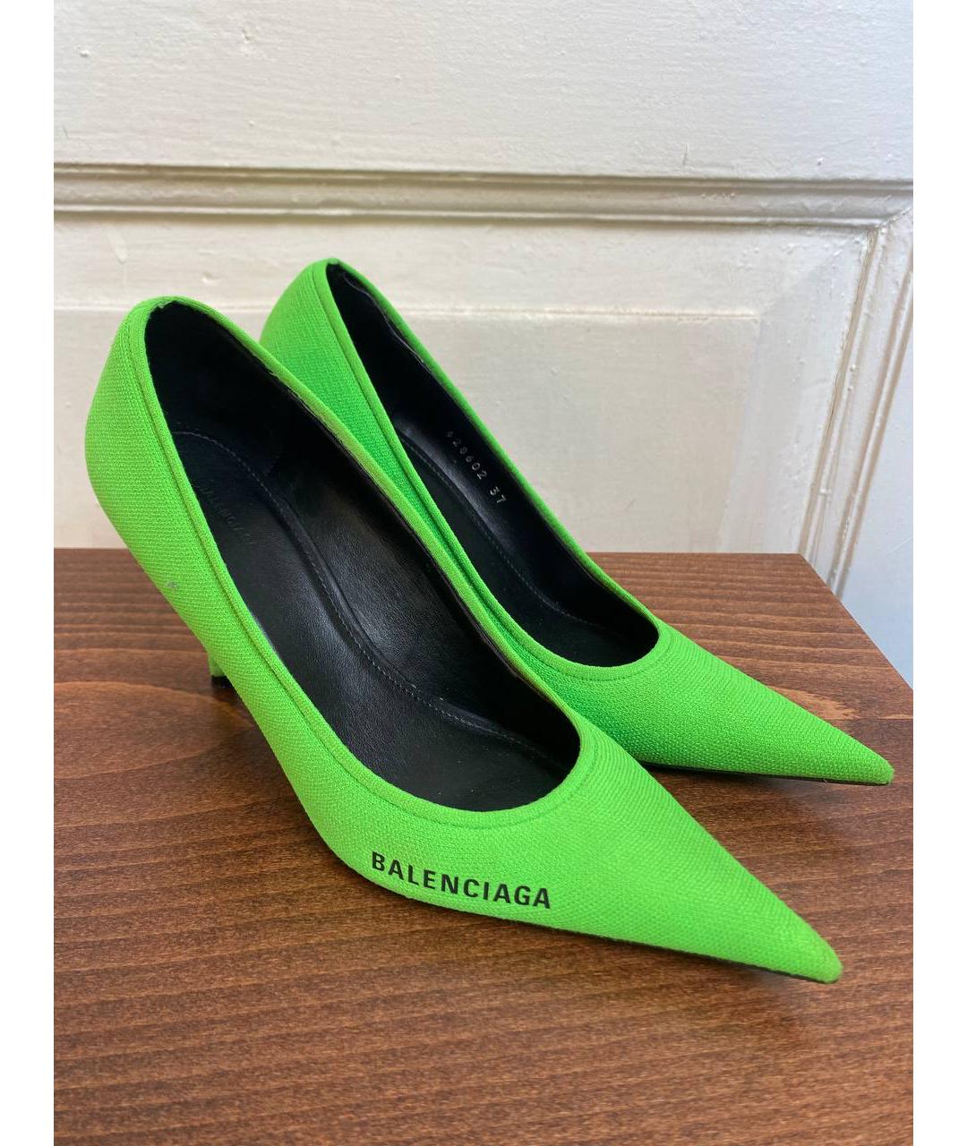 BALENCIAGA Зеленые текстильные туфли, фото 7