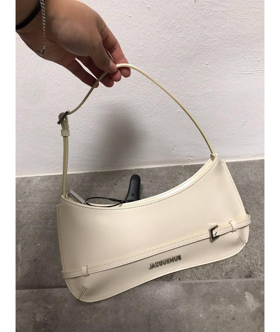 JACQUEMUS Белая кожаная сумка через плечо, фото 2