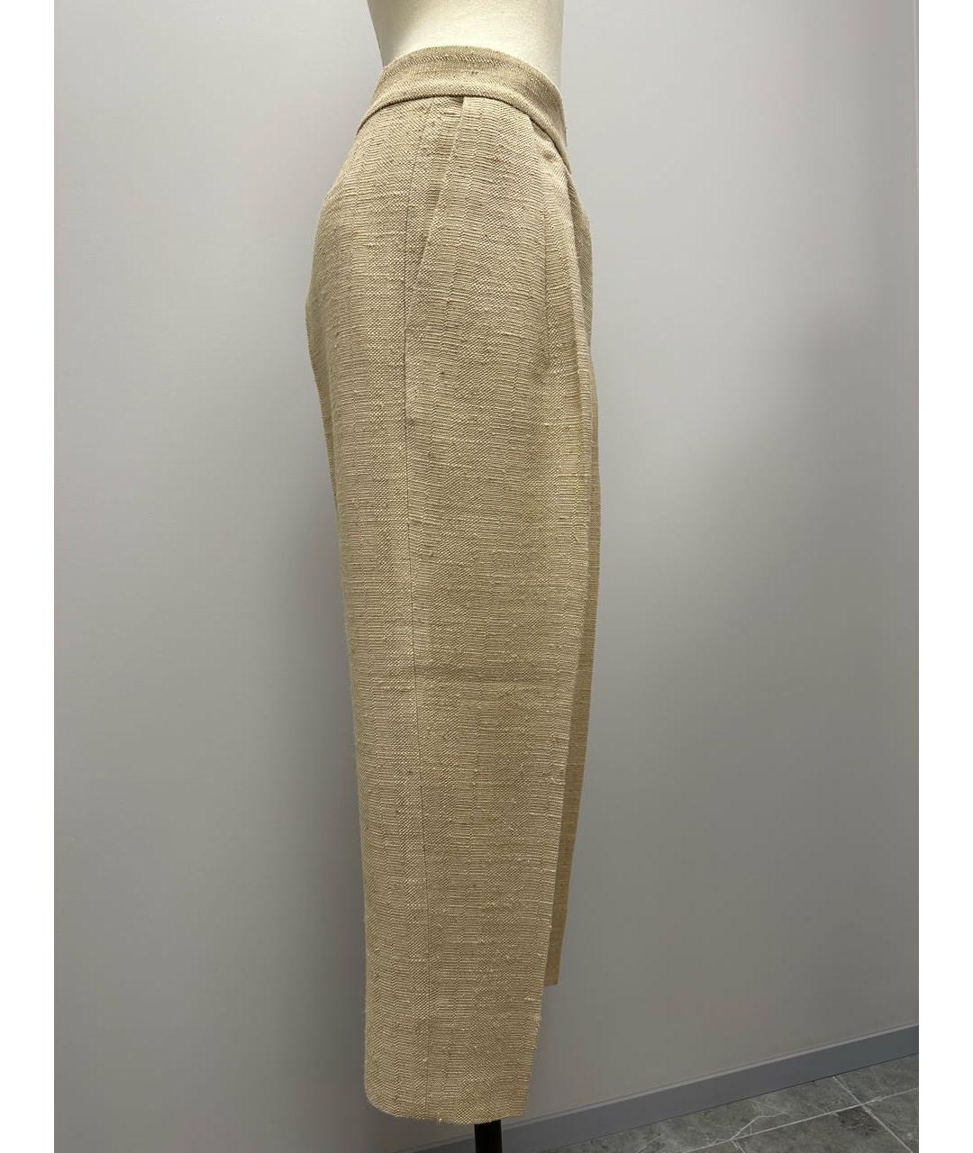 CHLOE Бежевые шелковые прямые брюки, фото 3
