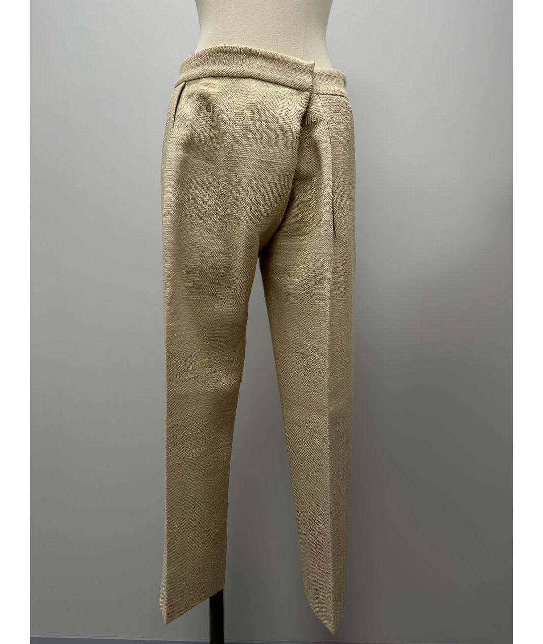 CHLOE Бежевые шелковые прямые брюки, фото 8