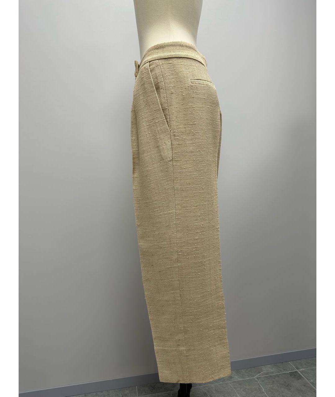 CHLOE Бежевые шелковые прямые брюки, фото 7