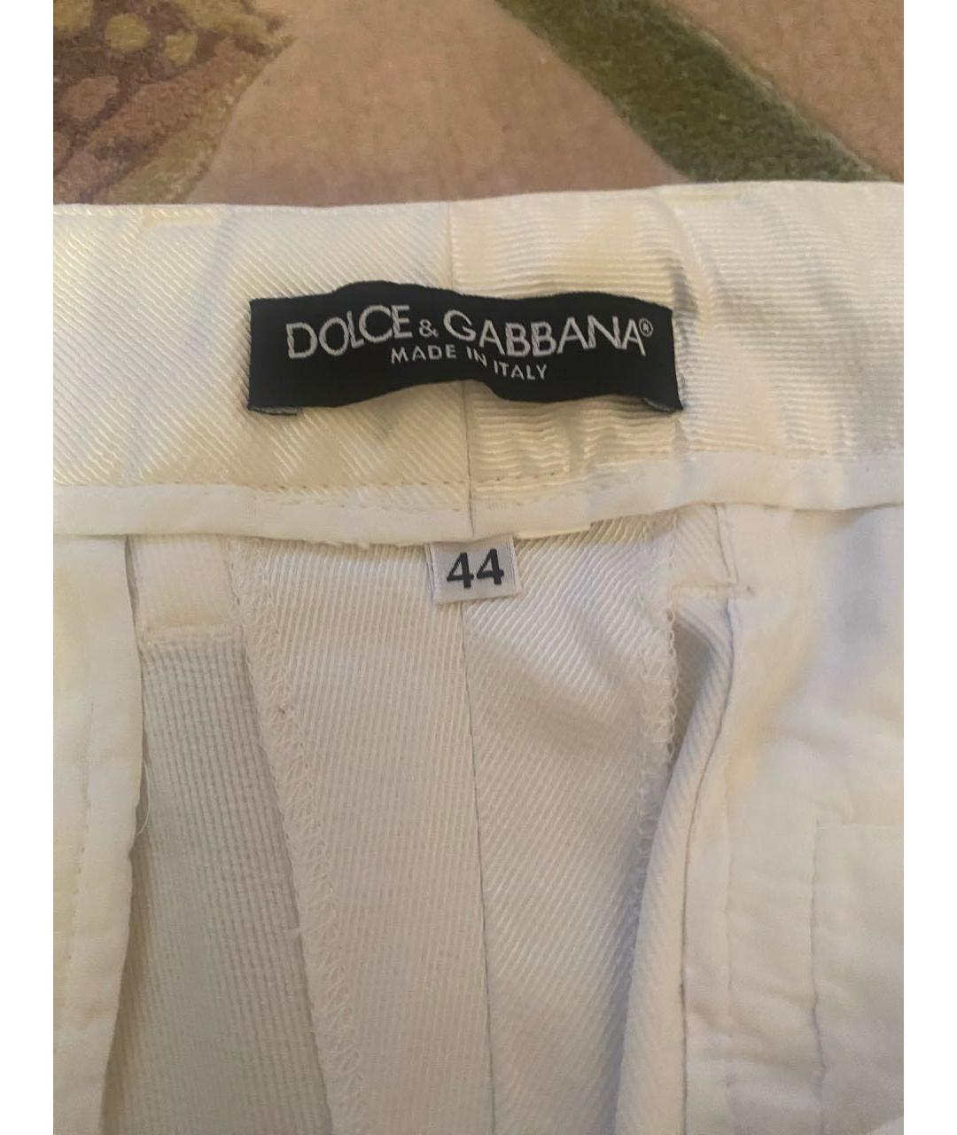 DOLCE&GABBANA Белые брюки широкие, фото 2