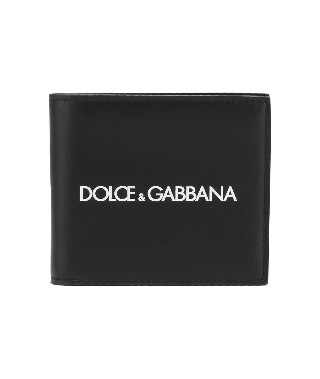 DOLCE&GABBANA Черный кожаный кошелек, фото 1