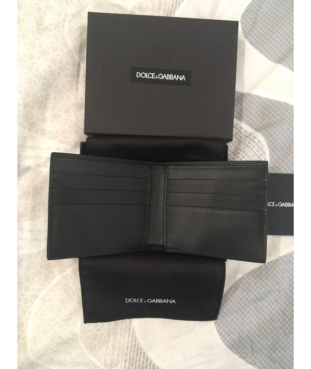 DOLCE&GABBANA Черный кожаный кошелек, фото 5