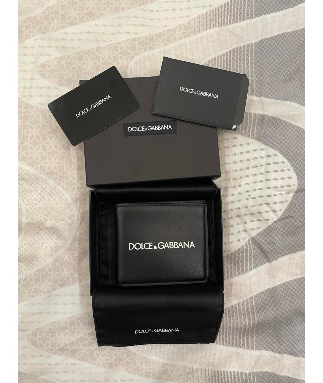 DOLCE&GABBANA Черный кожаный кошелек, фото 6