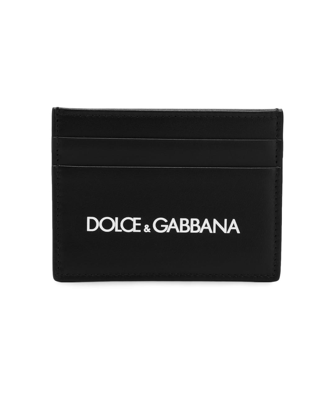DOLCE&GABBANA Черный кожаный кардхолдер, фото 1