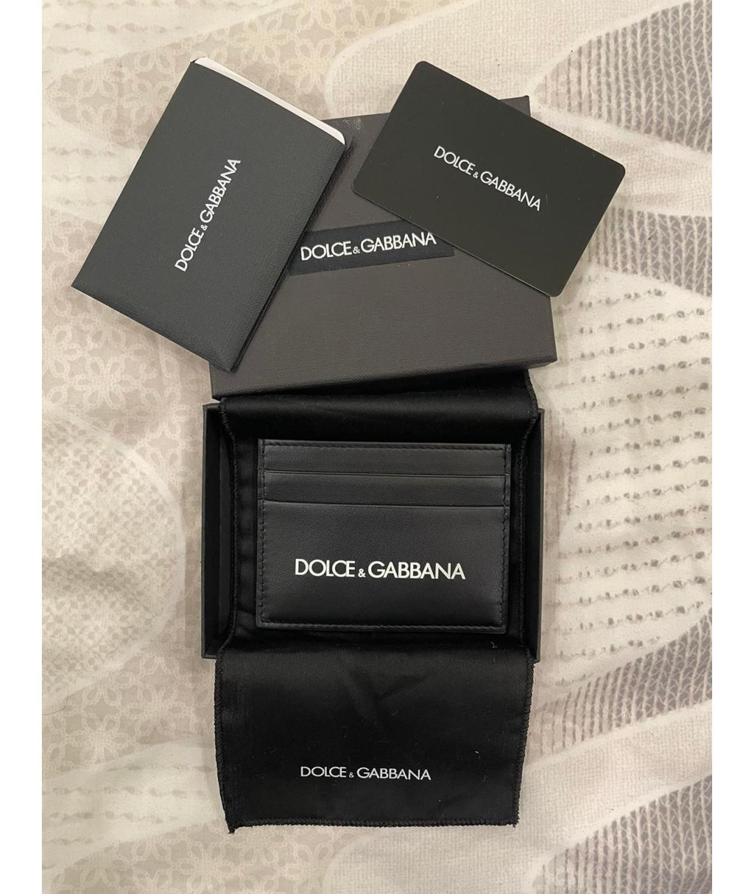 DOLCE&GABBANA Черный кожаный кардхолдер, фото 5