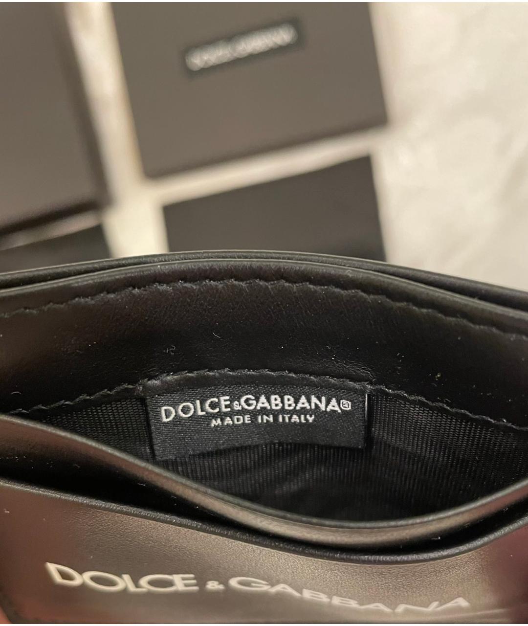 DOLCE&GABBANA Черный кожаный кардхолдер, фото 4