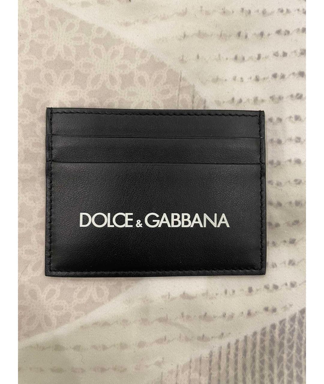 DOLCE&GABBANA Черный кожаный кардхолдер, фото 2