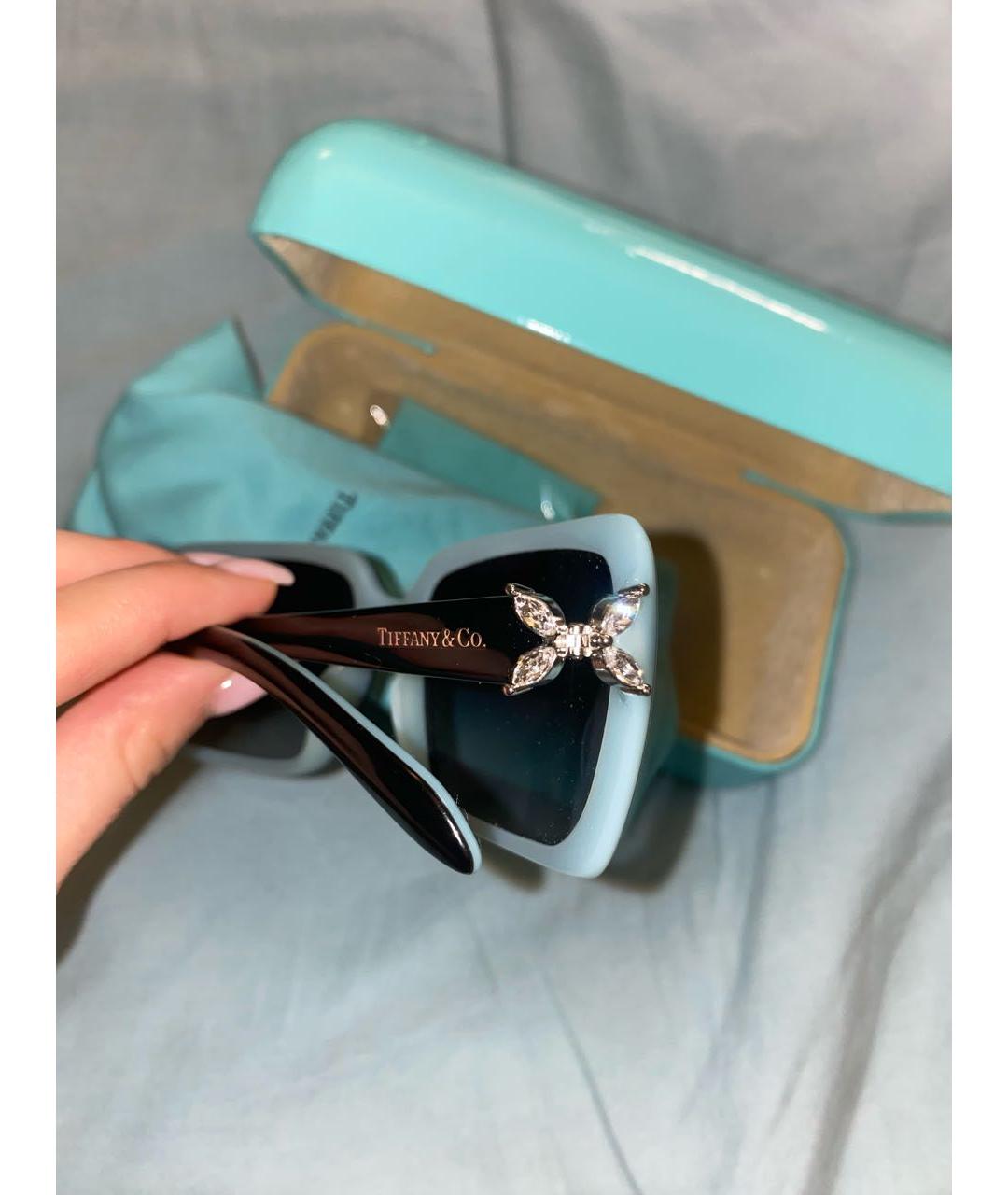 TIFFANY&CO Бирюзовые пластиковые солнцезащитные очки, фото 2