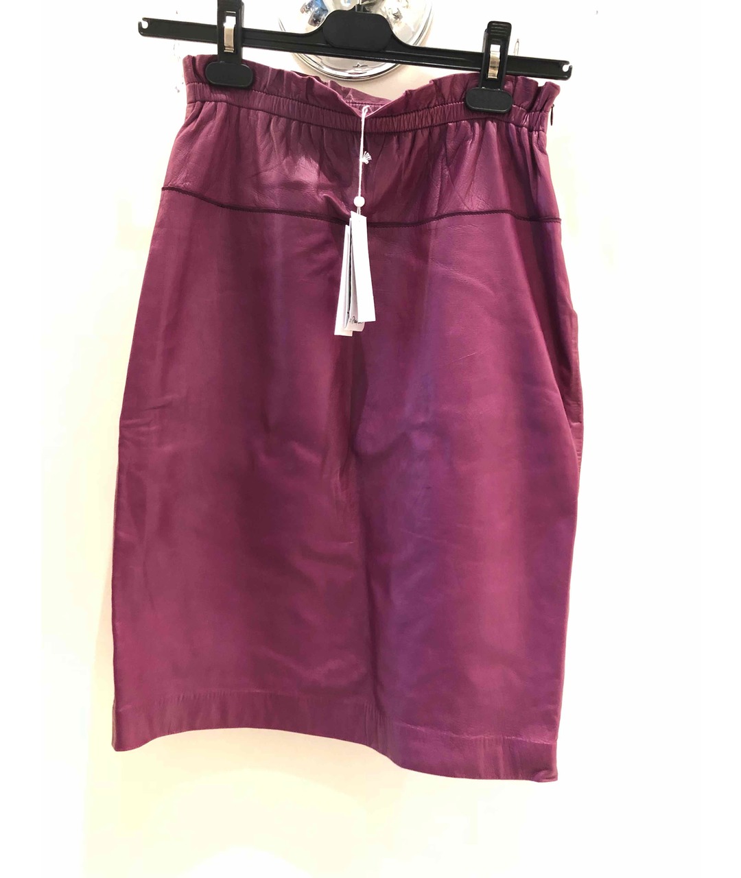3.1 PHILLIP LIM Фиолетовая кожаная юбка миди, фото 3