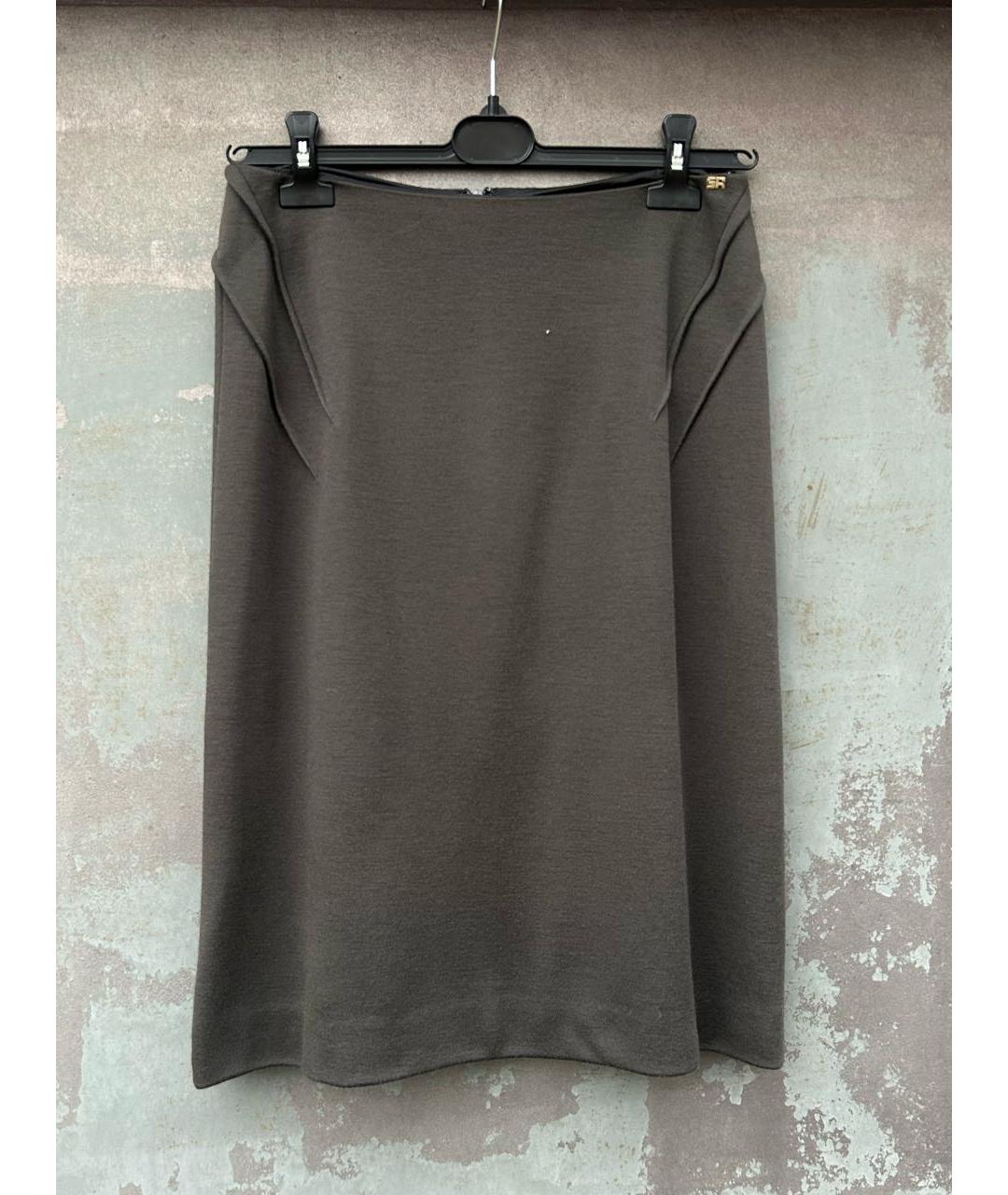 SONIA RYKIEL Черная шерстяная юбка миди, фото 2