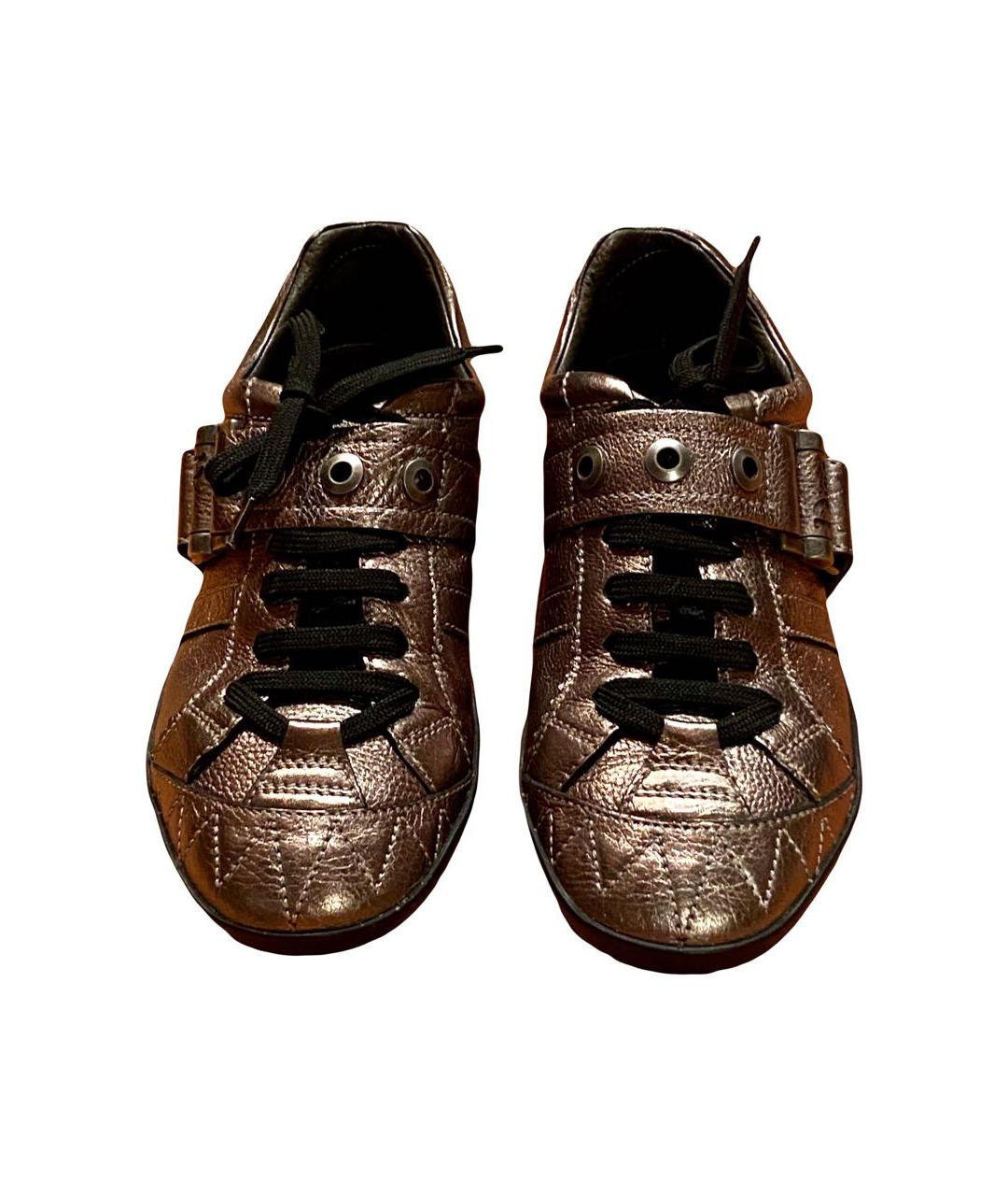 CHRISTIAN DIOR PRE-OWNED Серебряные кожаные кроссовки, фото 2