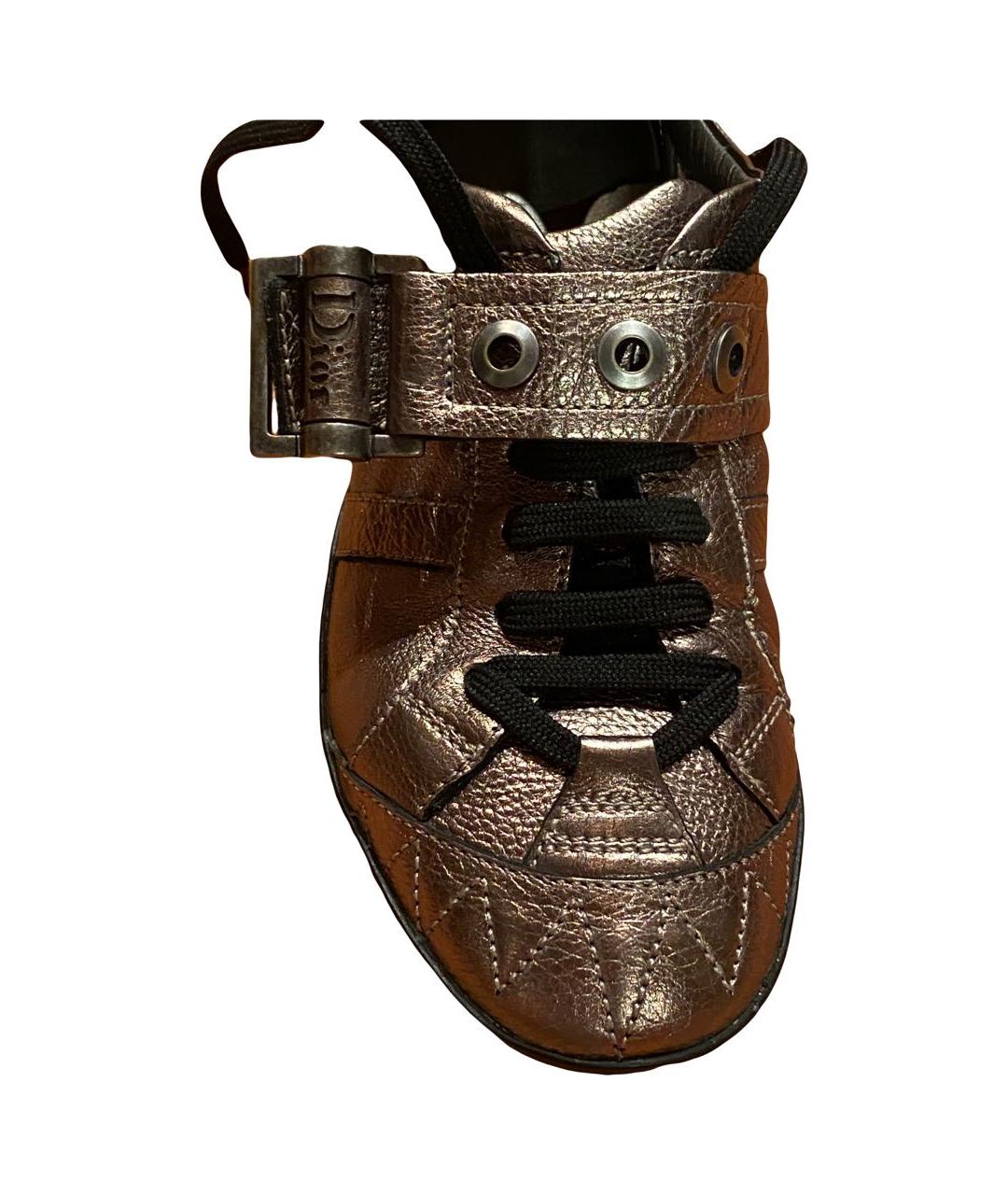 CHRISTIAN DIOR PRE-OWNED Серебряные кожаные кроссовки, фото 5