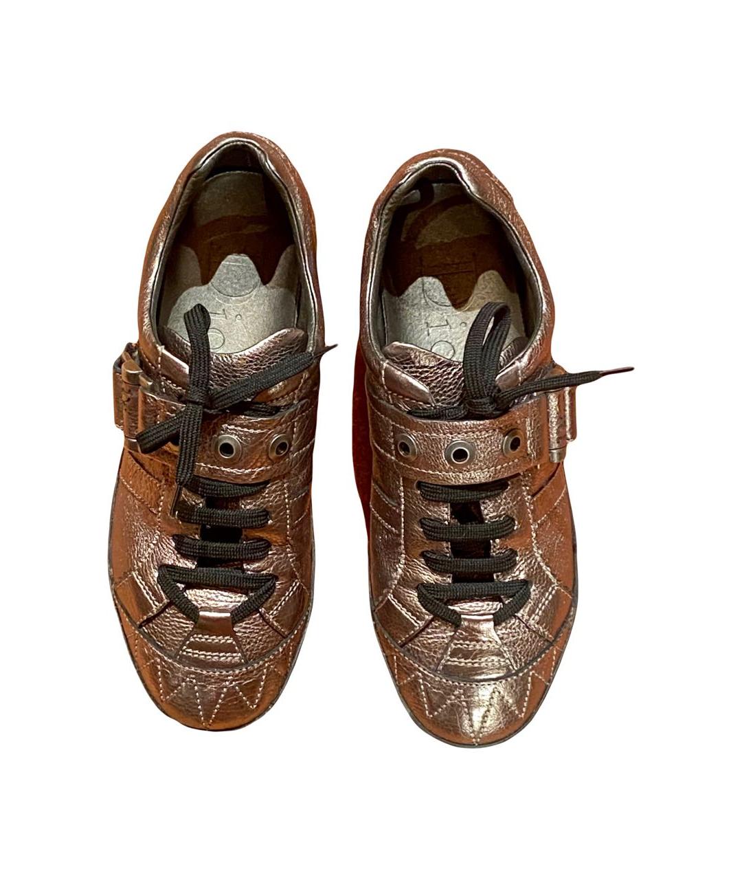 CHRISTIAN DIOR PRE-OWNED Серебряные кожаные кроссовки, фото 3