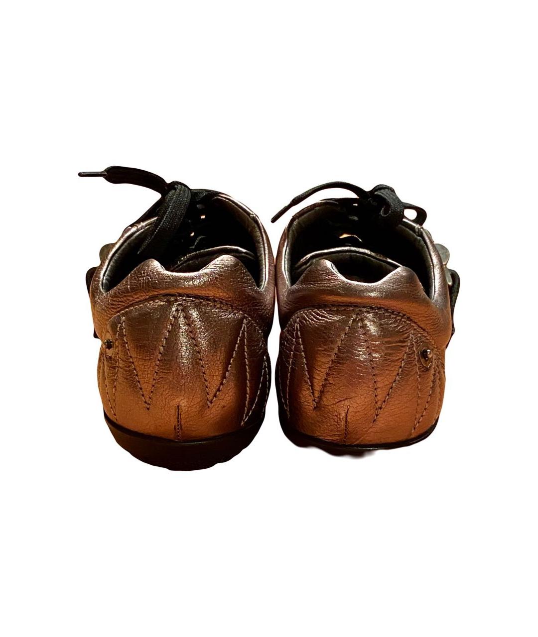 CHRISTIAN DIOR Серебряные кожаные кроссовки, фото 4