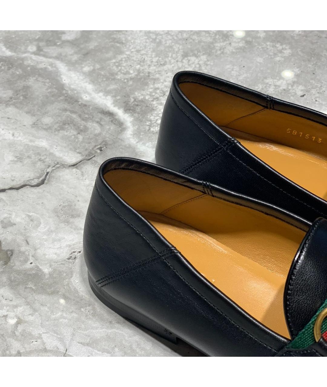 GUCCI Черные кожаные лоферы, фото 4