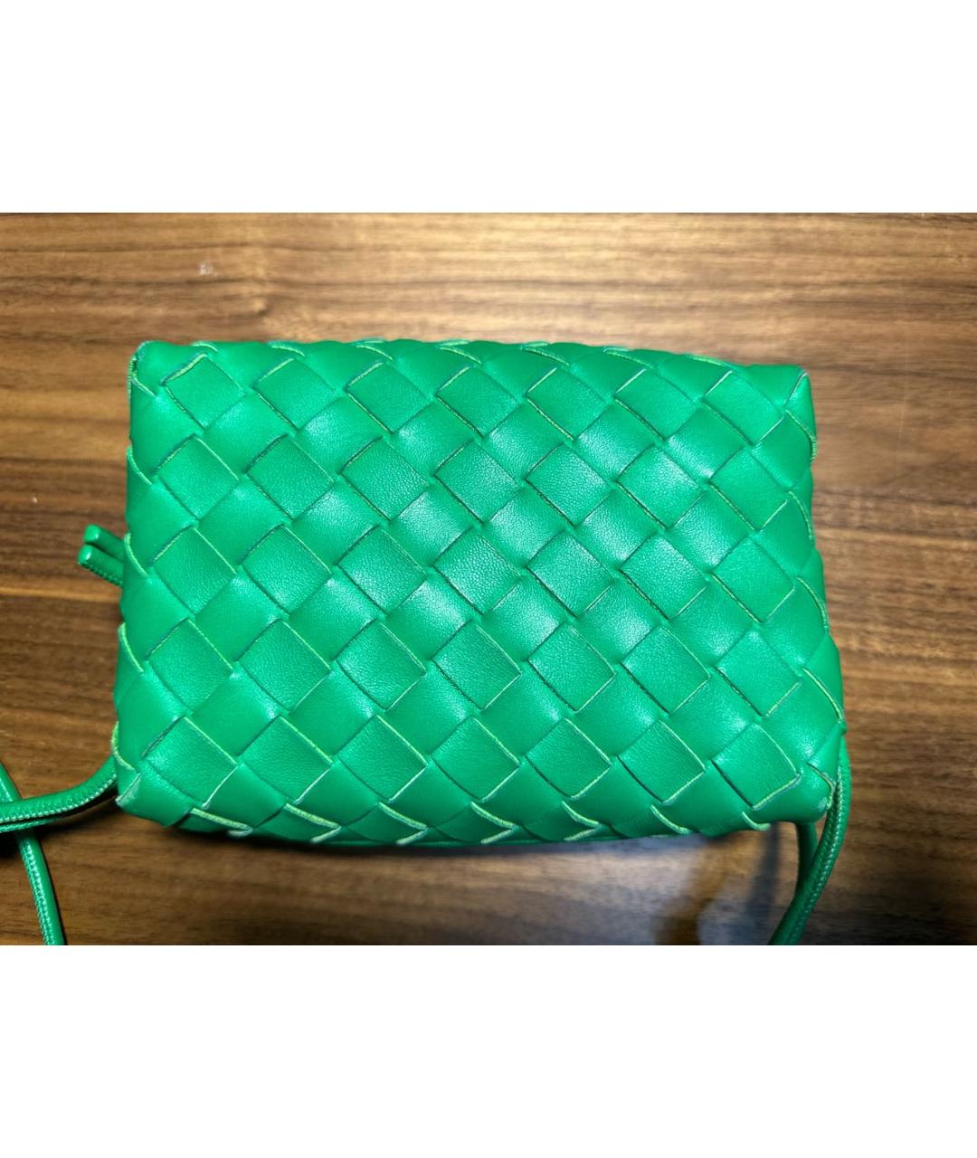 BOTTEGA VENETA Зеленая пелетеная сумка через плечо, фото 3