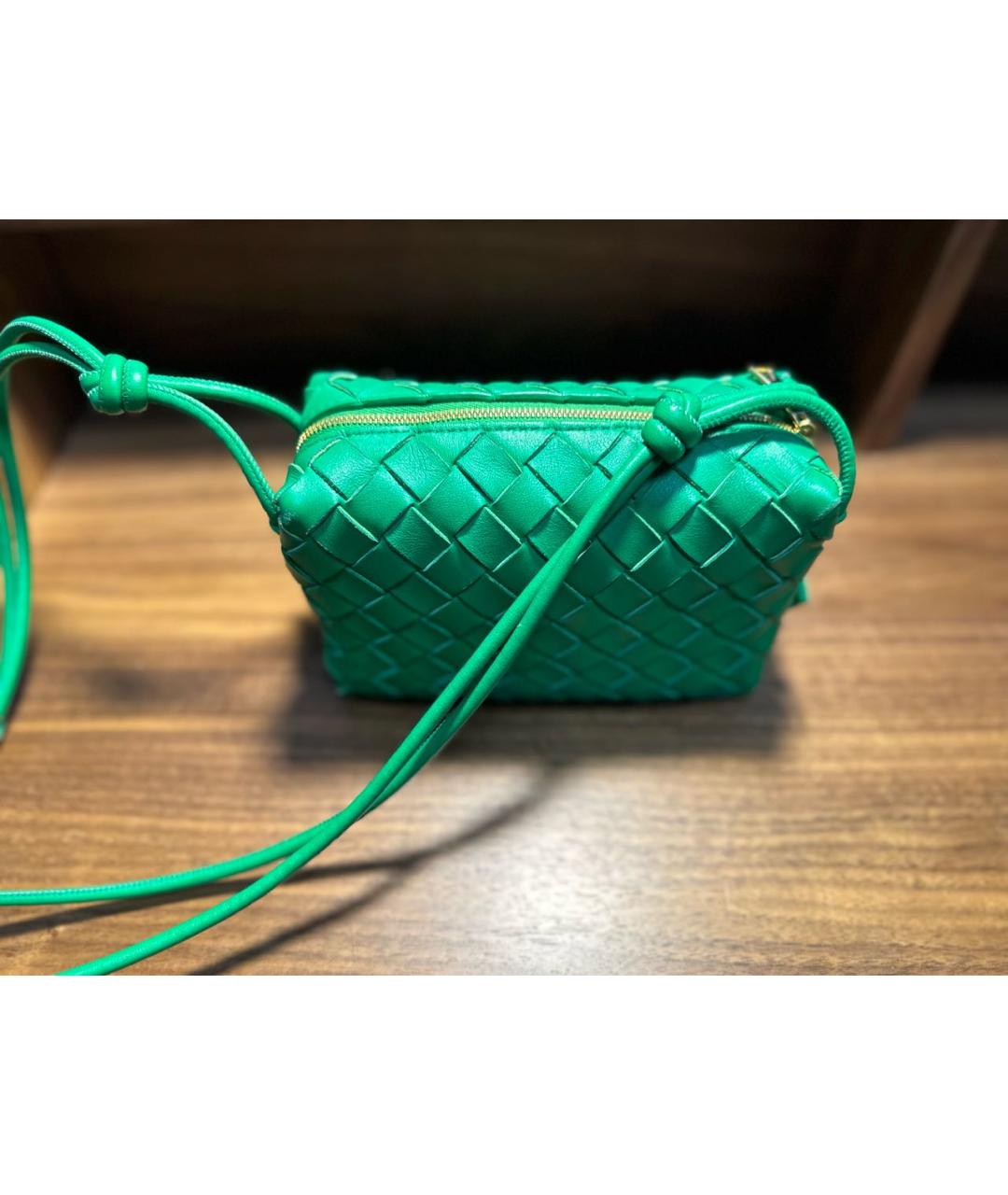 BOTTEGA VENETA Зеленая пелетеная сумка через плечо, фото 6