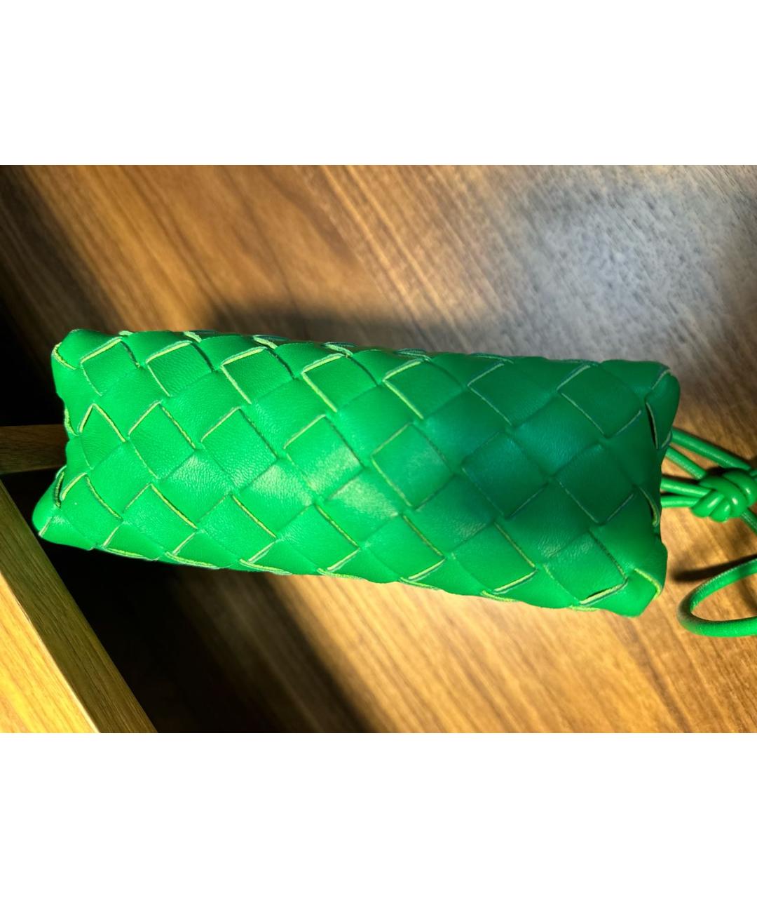 BOTTEGA VENETA Зеленая пелетеная сумка через плечо, фото 7
