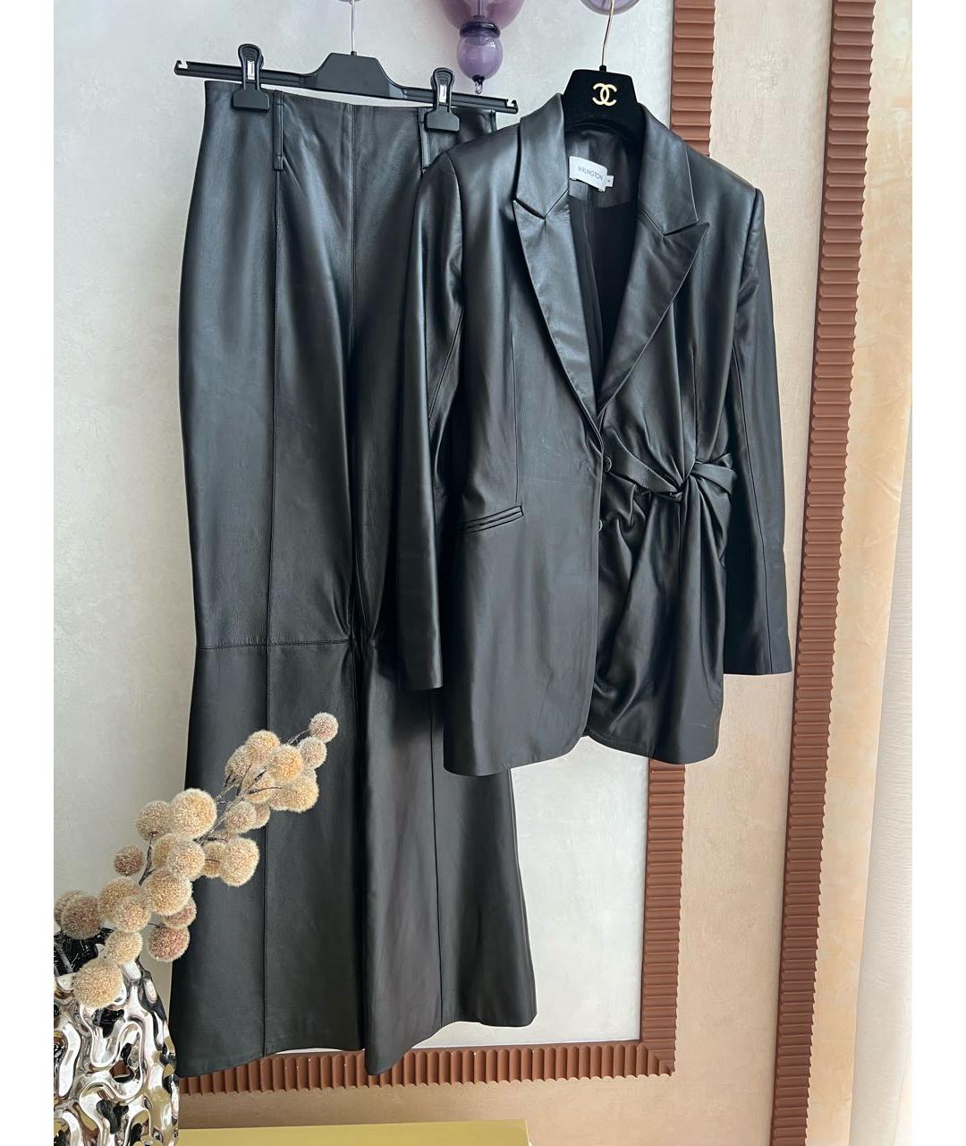 16ARLINGTON Черный кожаный костюм с брюками, фото 4
