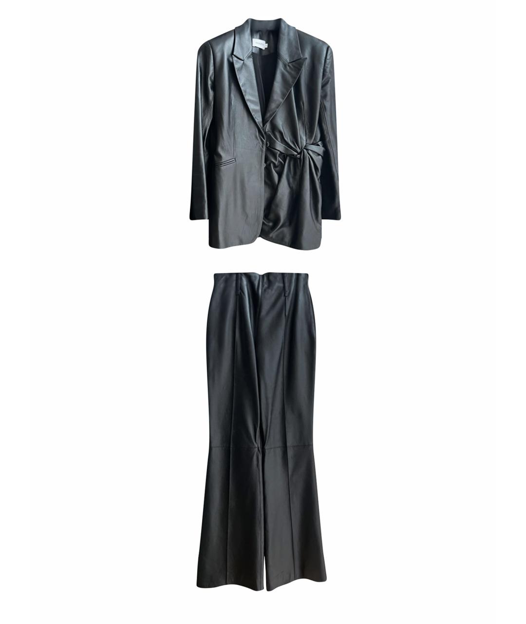 16ARLINGTON Черный кожаный костюм с брюками, фото 1