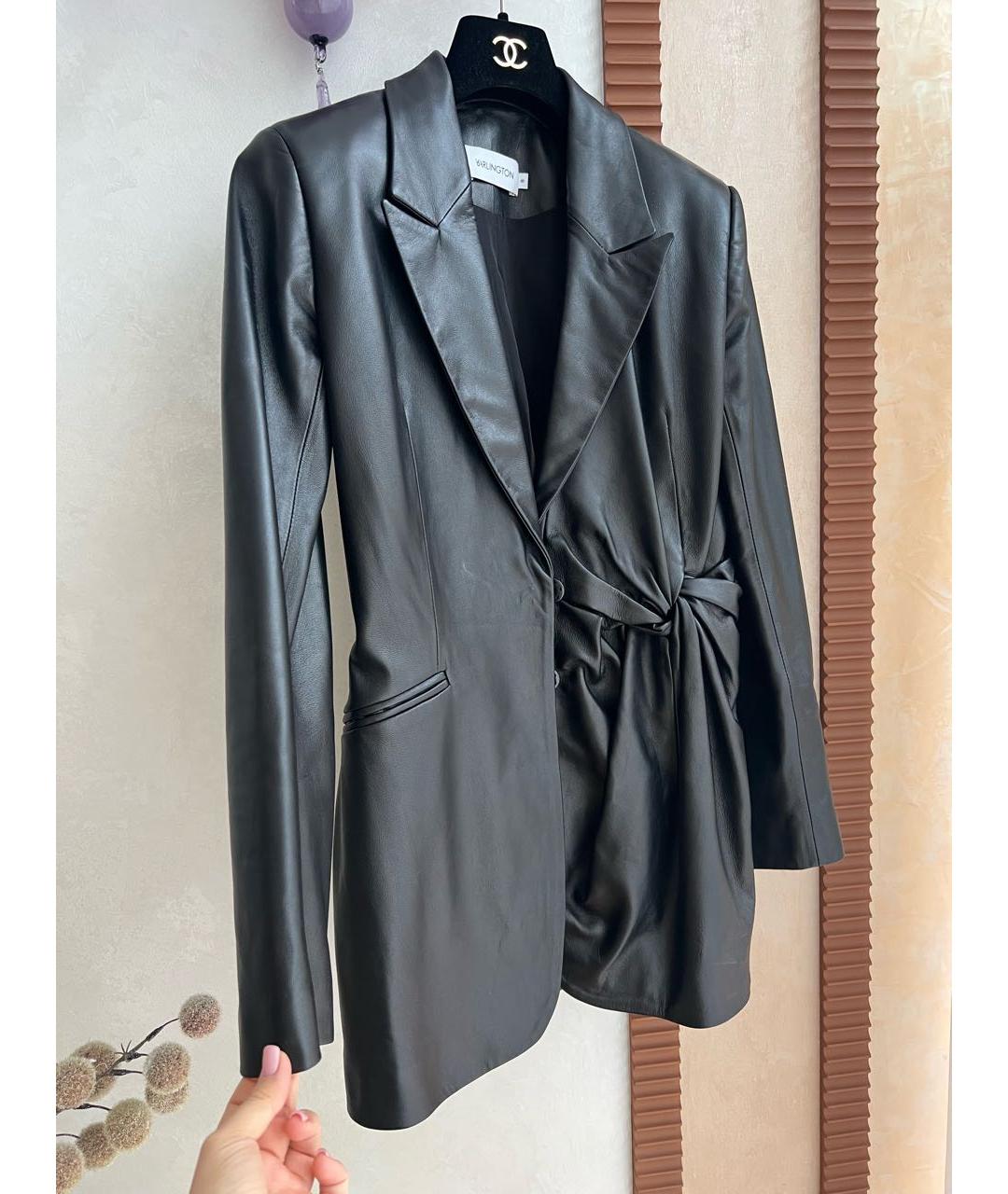 16ARLINGTON Черный кожаный костюм с брюками, фото 7