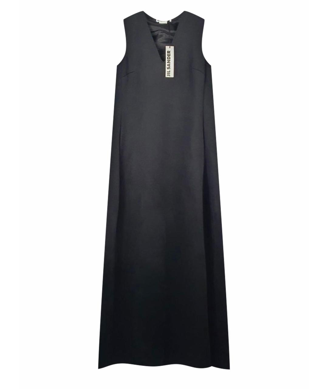 JIL SANDER Черное кашемировое повседневное платье, фото 1