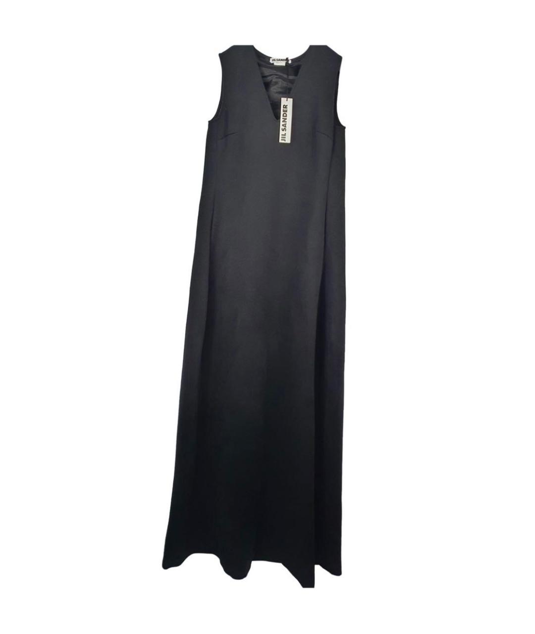 JIL SANDER Черное кашемировое повседневное платье, фото 6
