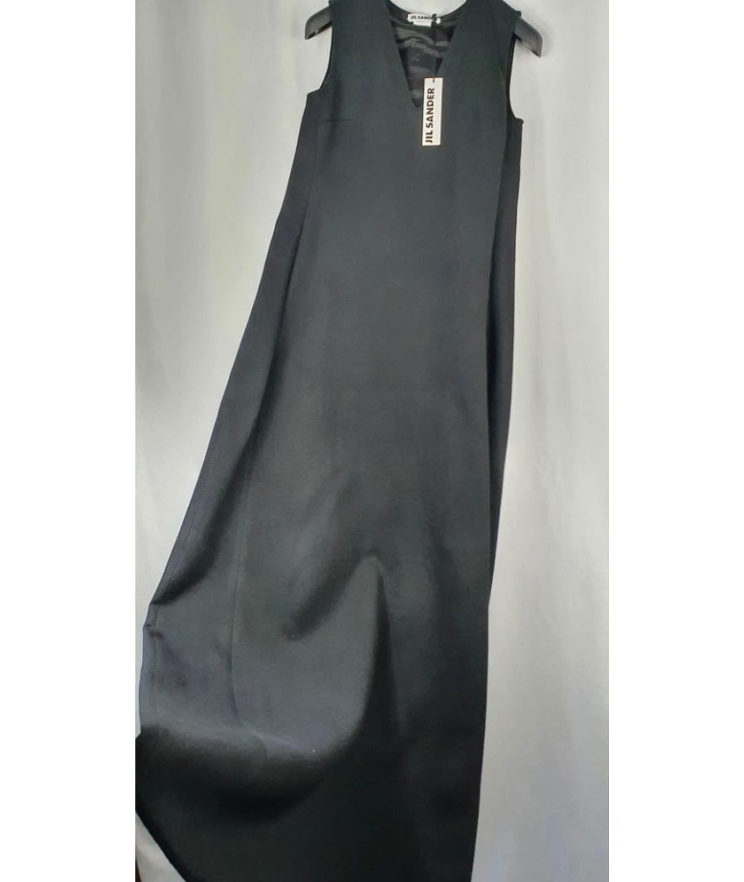 JIL SANDER Черное кашемировое повседневное платье, фото 2