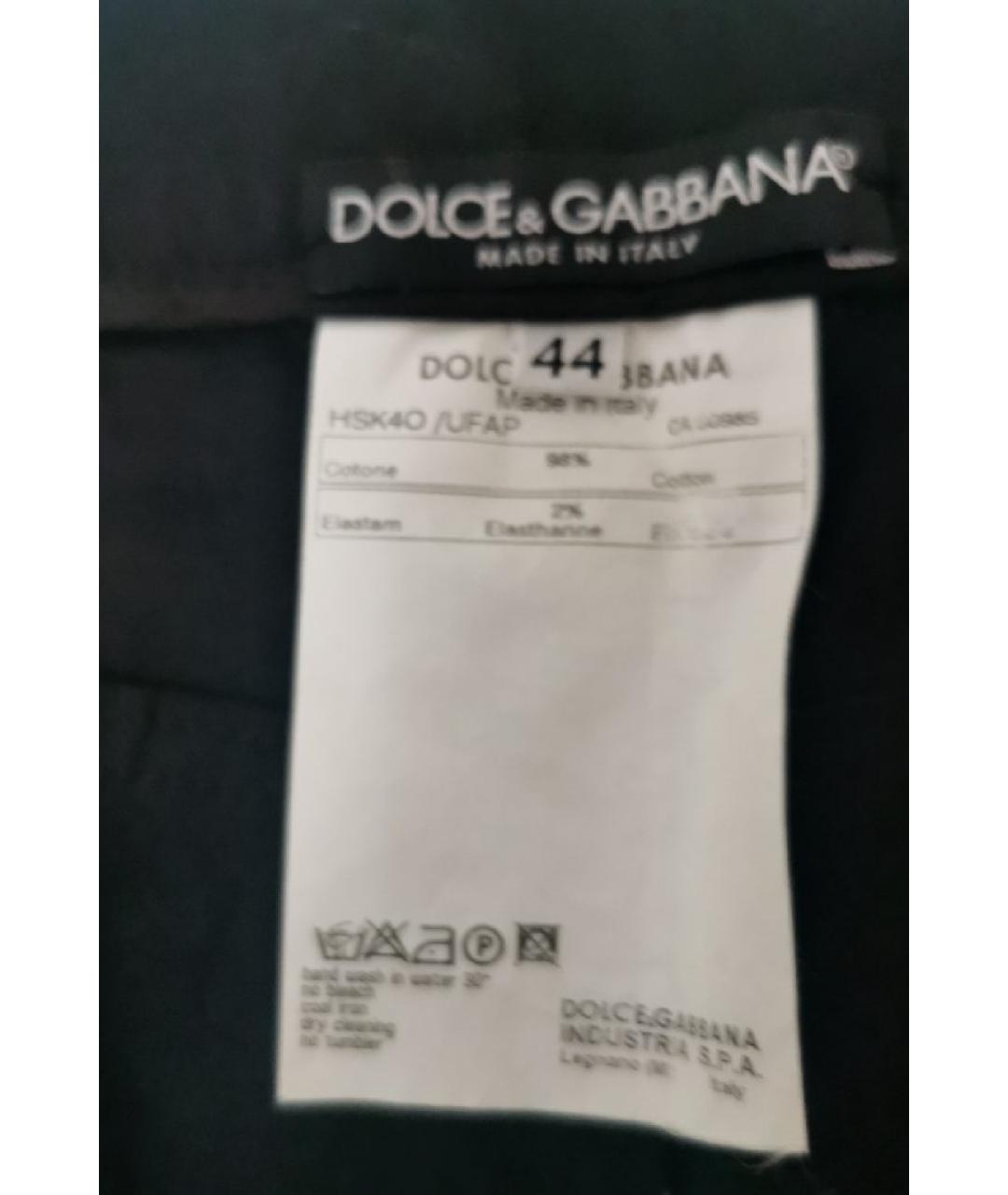 DOLCE&GABBANA Черная хлопковая юбка мини, фото 4