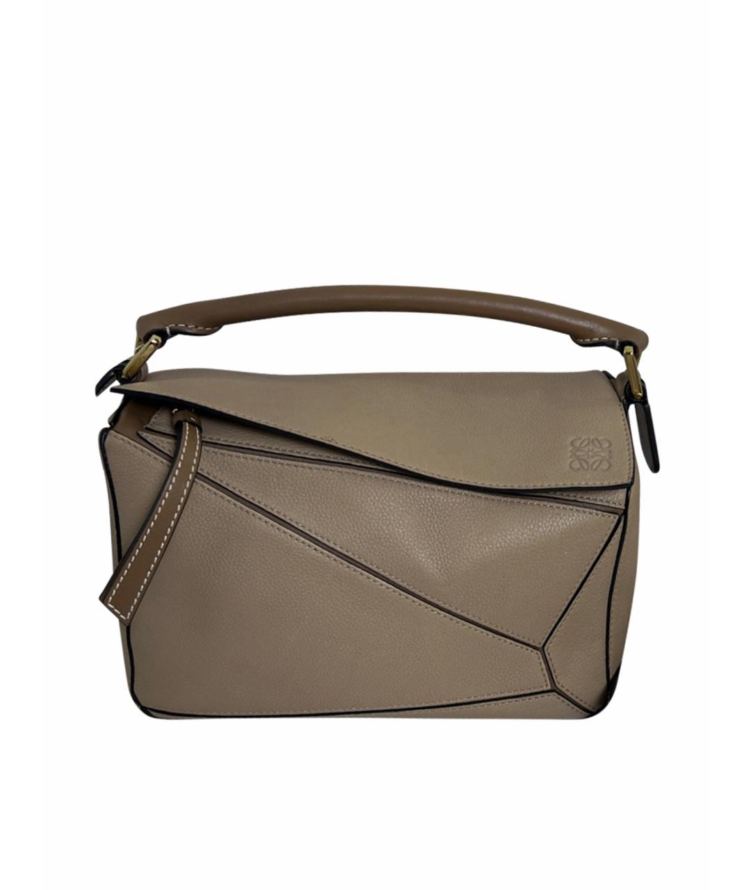 LOEWE Бежевая кожаная сумка через плечо, фото 1