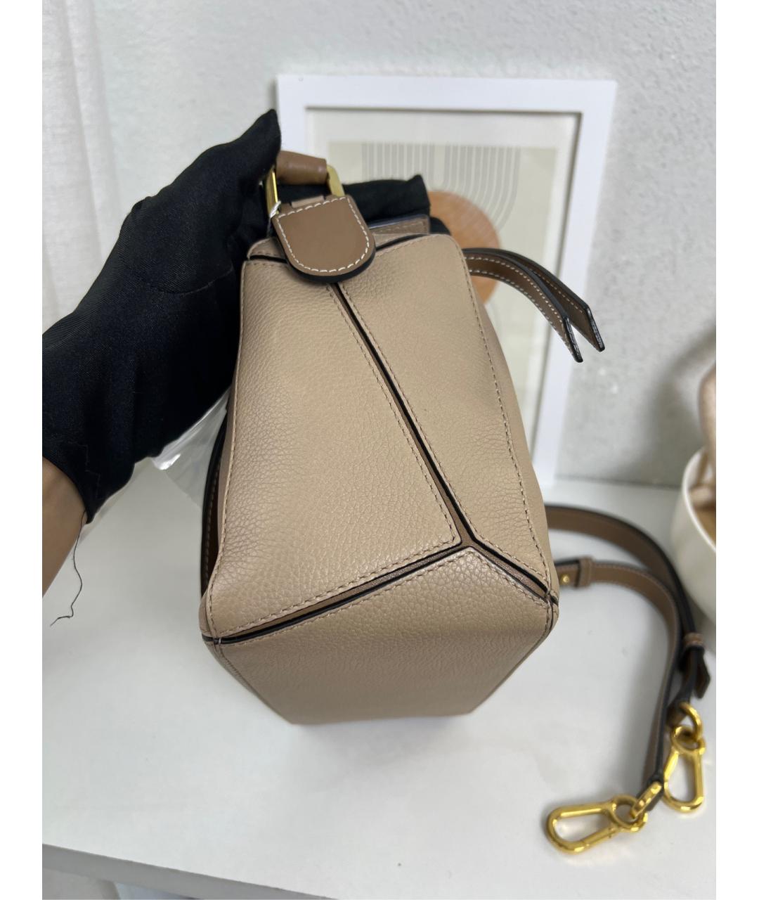 LOEWE Бежевая кожаная сумка через плечо, фото 4