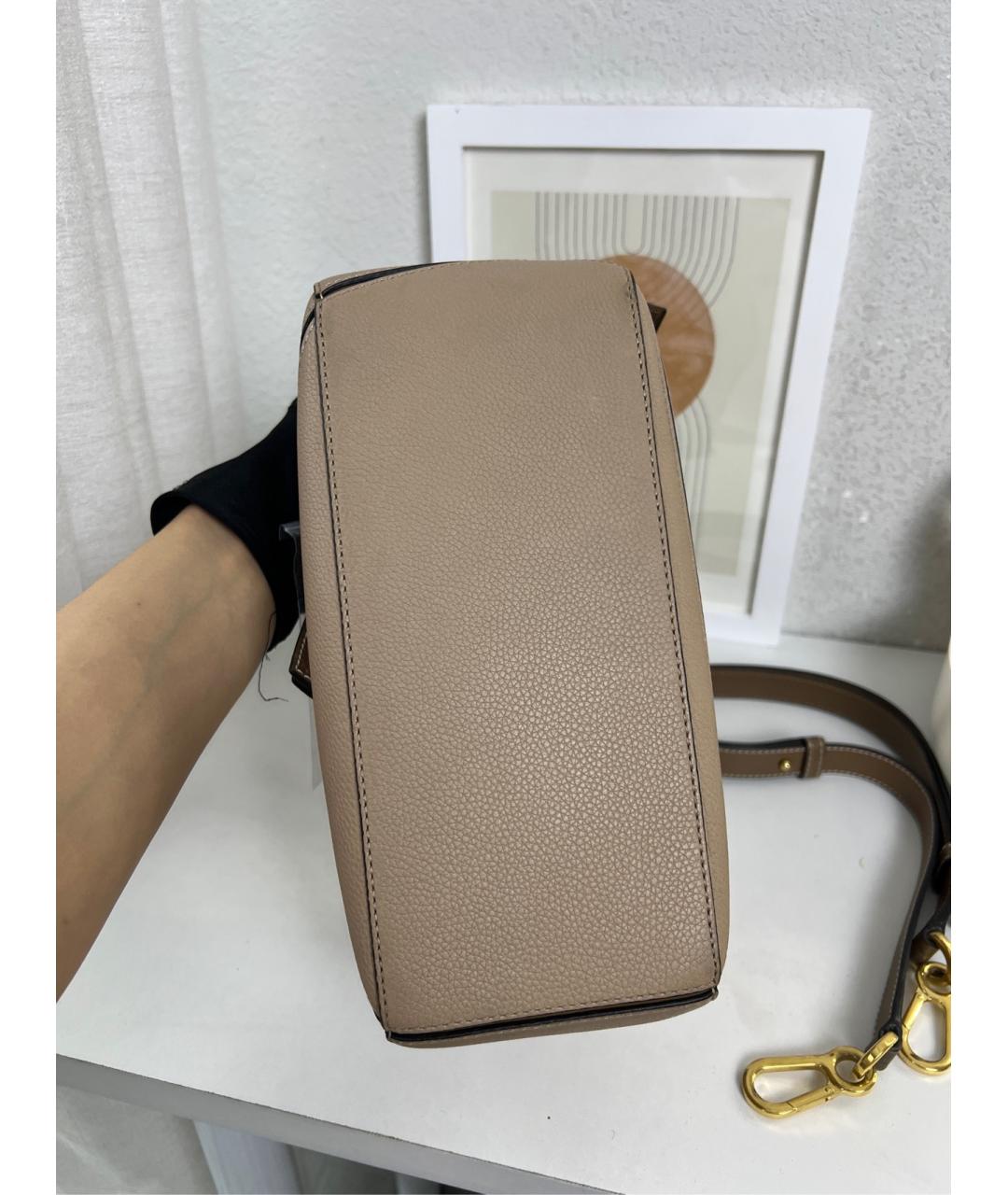 LOEWE Бежевая кожаная сумка через плечо, фото 5