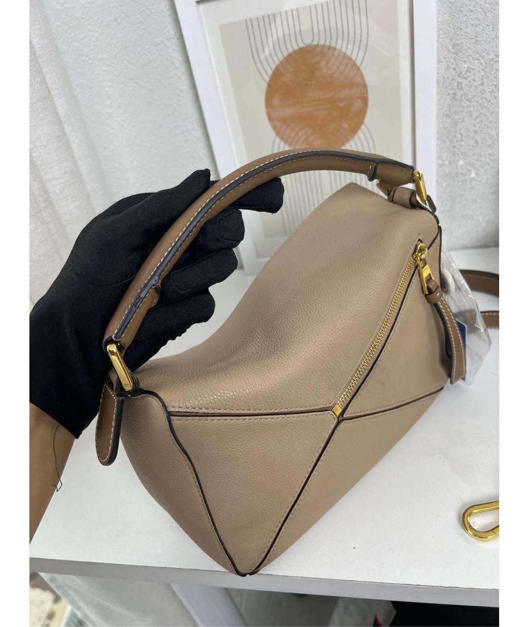 LOEWE Бежевая кожаная сумка через плечо, фото 7