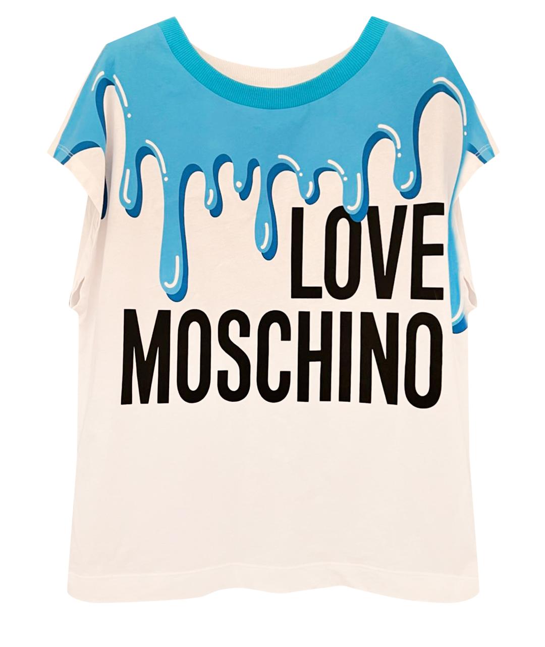 LOVE MOSCHINO Белая хлопковая футболка, фото 1