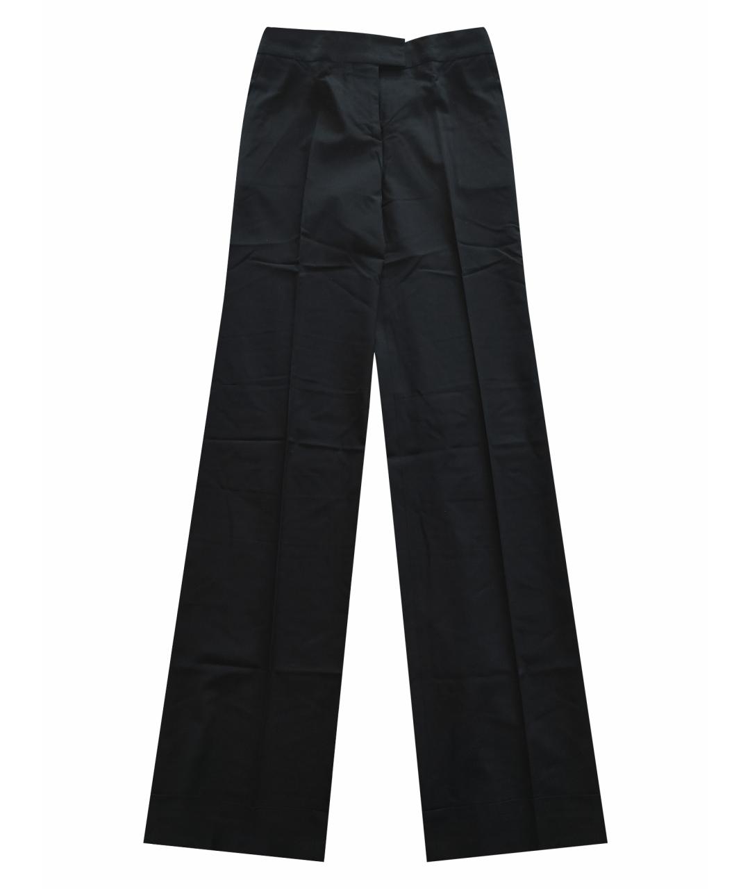 RED VALENTINO Темно-синие вискозные прямые брюки, фото 1
