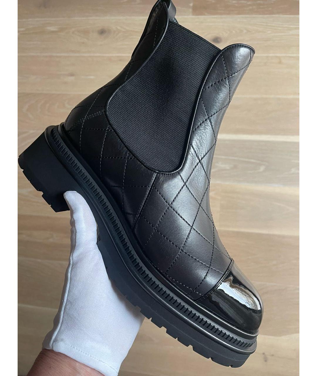 CHANEL PRE-OWNED Черные кожаные ботинки, фото 6