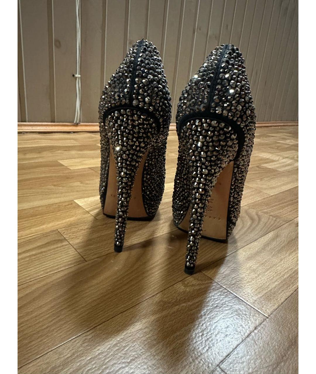 CASADEI Черные текстильные туфли, фото 3