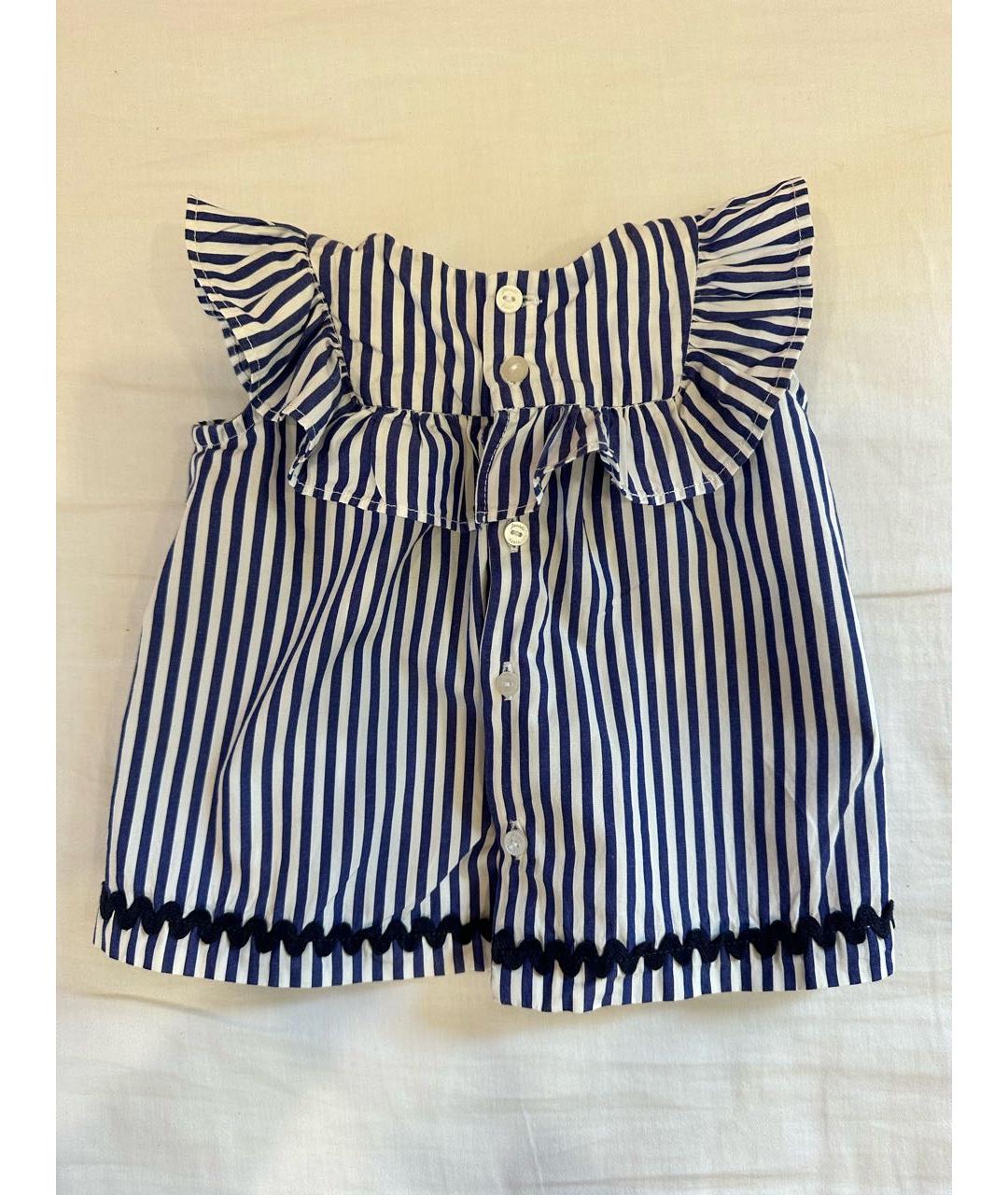 JACADI Темно-синяя хлопковая блузка для девочек, фото 2