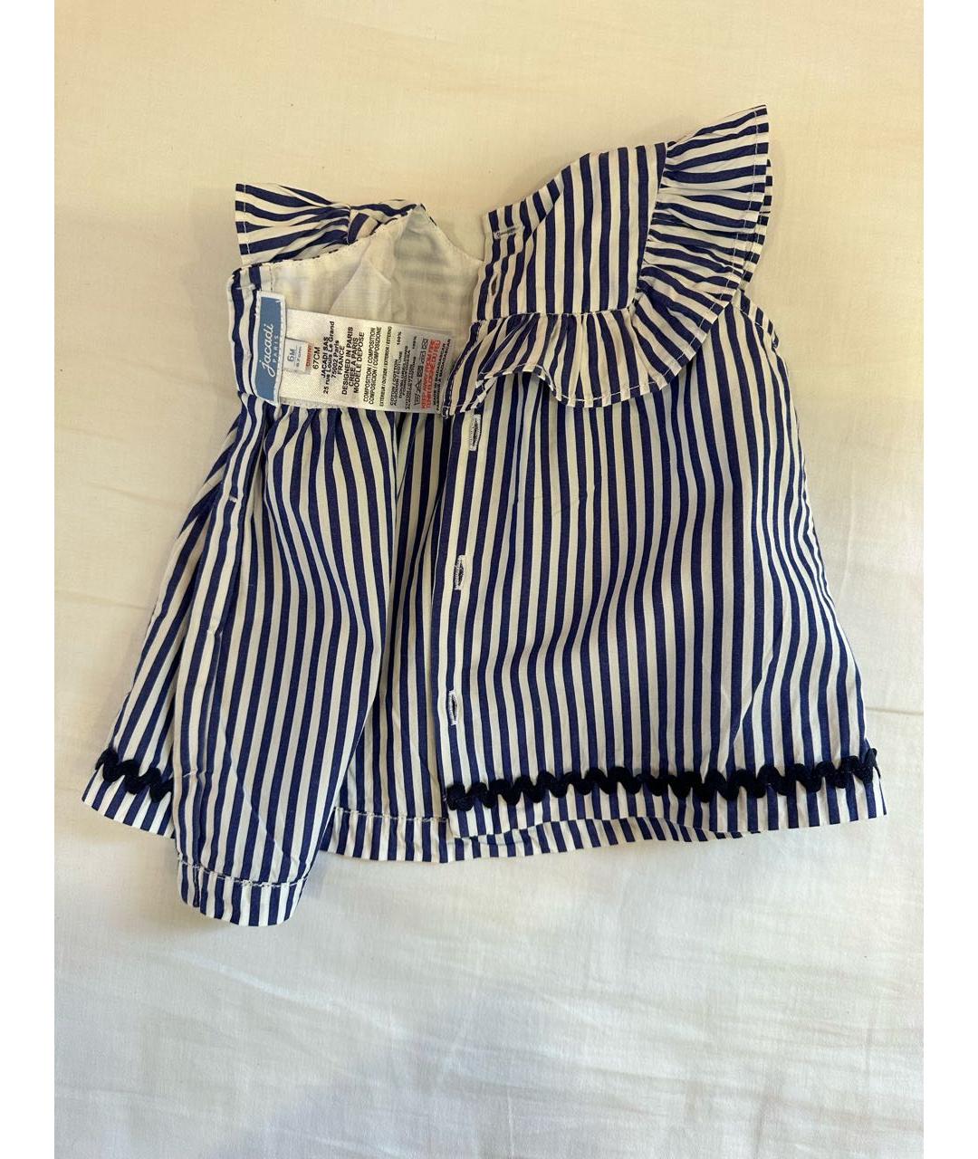 JACADI Темно-синяя хлопковая блузка для девочек, фото 5