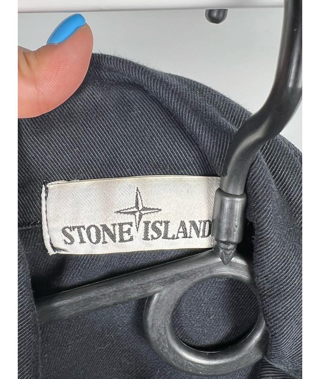 STONE ISLAND Черная хлопковая кэжуал рубашка, фото 4